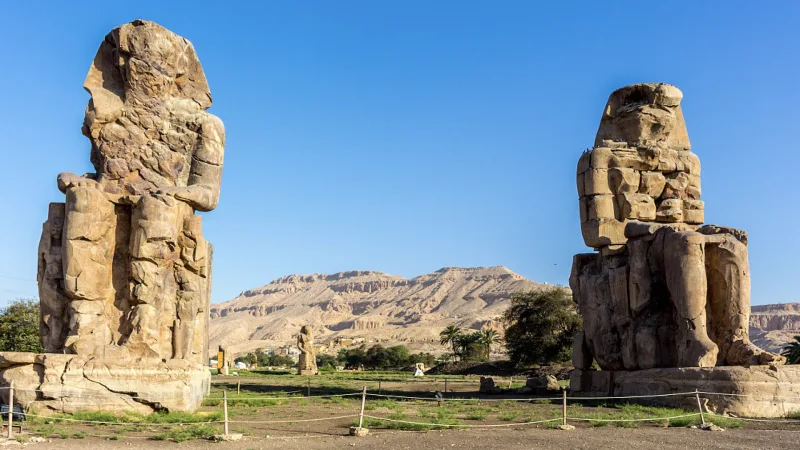 Colossi of Memnon statues in Luxor, part of 7-Day Egypt Vacation Deals